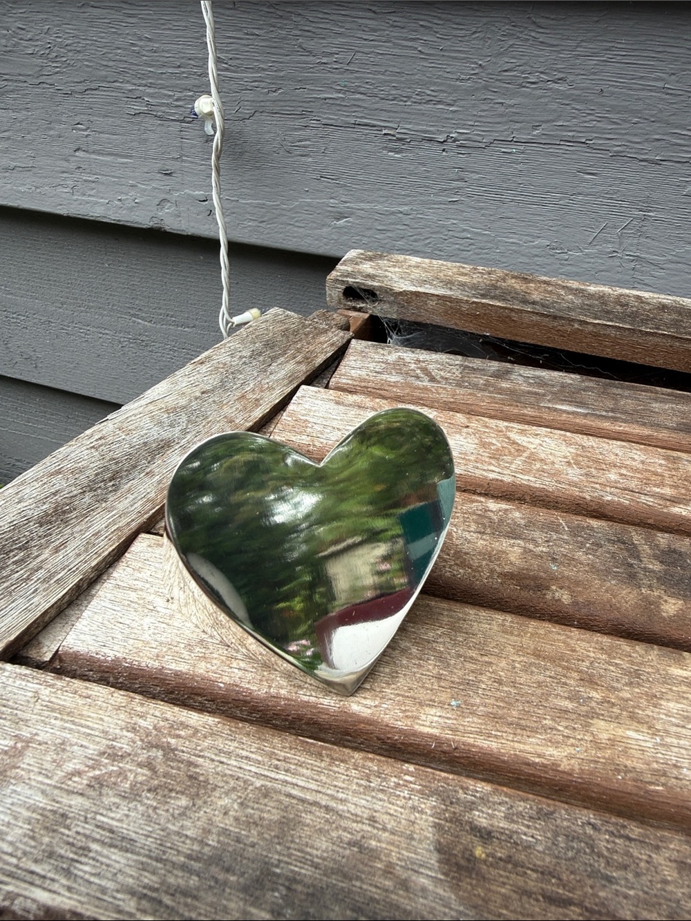 Dansk Reflective Silver Heart Paperweight